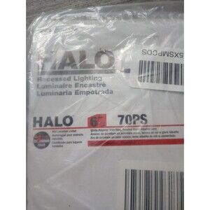 Halo Recess Lighting 6" 70PS White Polymer Trim Ring Frosted Glass Albalite Lens